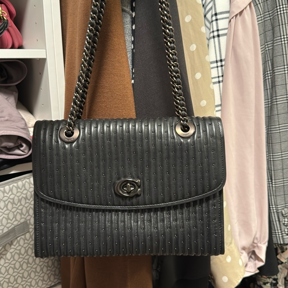 Coach Quilted Parker Shoulder Bag and Crossbody bag with studs NWOT